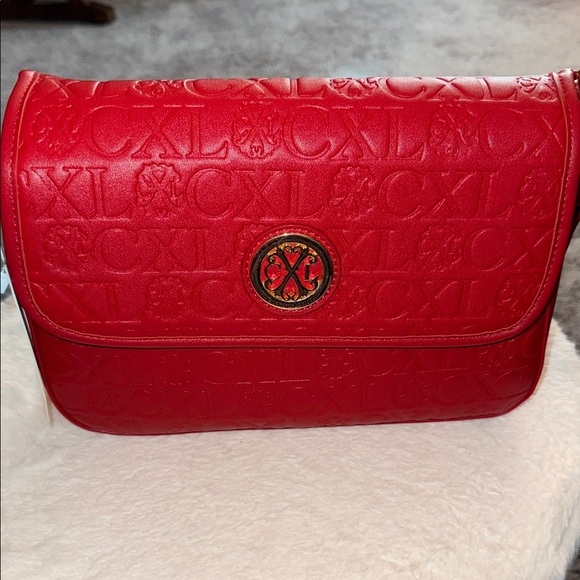 Christian Lacroix Handbags - Christian Lacroix Red Embossed Crossbody Bag